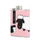 Flasques Mignons Sheeps Illustration Noir et blanc sur Blus (Gauche)