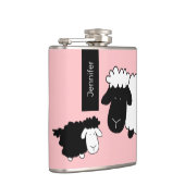 Flasques Mignons Sheeps Illustration Noir et blanc sur Blus (Droite)