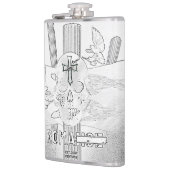 Flasques Mikitiez Dreamer crâne tatto arc-en-ciel rocher ro (Gauche)
