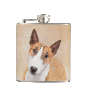 Flasques Miniature Taureau Terrier Peinture - Joli Original