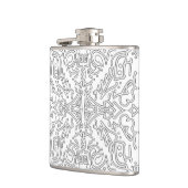 Flasques Minimalist Grey Floral Pattern (Gauche)