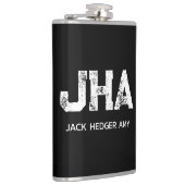 FLASQUES MINIMALIST WHITE THREE LETTER MONOGRAM NAME BLACK (Droite)