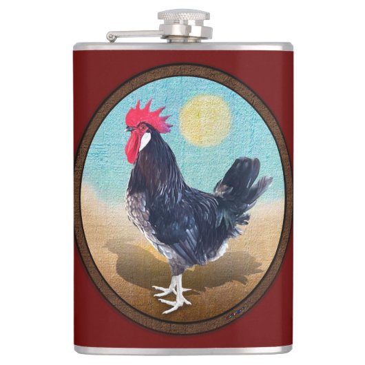 Flasques Minorque Rooster Vintage Oval (Devant)