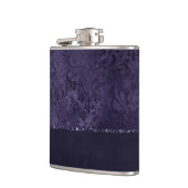 Flasques Minuit Indigo Romance | Satiny Grunge Damask (Gauche)