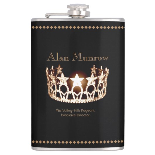 Flasques Miss USA style Crown Flask Nom personnalisé (Devant)