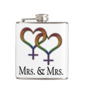 Flasques Mme et Mme Lesbian Pride Symboles Arc-en-ciel (Devant)