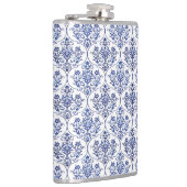 Flasques Modèle de damas fleuri - bleu (Droite)