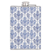 Flasques Modèle de damas fleuri - bleu (Dos)