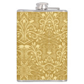 Flasques Modèle Floral Baroque Damas d'or (Dos)