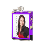 Flasques Modèle photo damassé fleuri violet (Gauche)