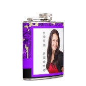 Flasques Modèle photo damassé fleuri violet (Droite)