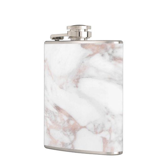 Flasques Modèle Rose Gold Marbre blanc Élégant Meilleur (Gauche)