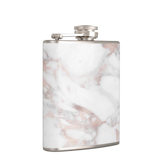 Flasques Modèle Rose Gold Marbre blanc Élégant Meilleur (Droite)