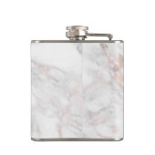 Flasques Modèle Rose Gold Marbre blanc Élégant Meilleur (Dos)