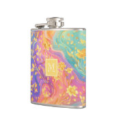 Flasques Modern Abstract Glitter Floral Monogram Design (Gauche)