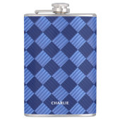 Flasques Modern Checkered Geometric Design With Name (Devant)