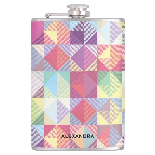 Flasques Modern Earthtone Geometric Pattern With Name (Devant)