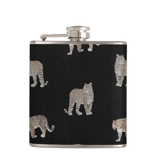 Flasques Modern Jungle Leopard Animals Black Pattern (Devant)