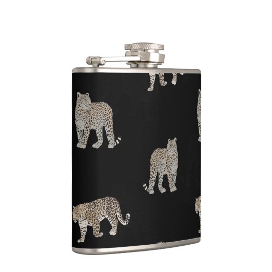 Flasques Modern Jungle Leopard Animals Black Pattern (Droite)