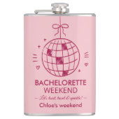 Flasques Modern Minimalist Bachelorette Weekend | Pink  (Devant)