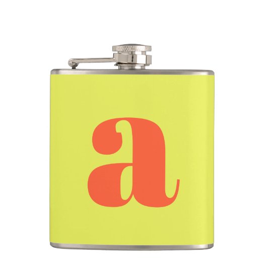 Flasques Modern Monogram Initial Letter Chartreuse Wedding (Devant)