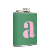 Flasques Modern Monogram Initial Letter Pink Green Wedding (Droite)