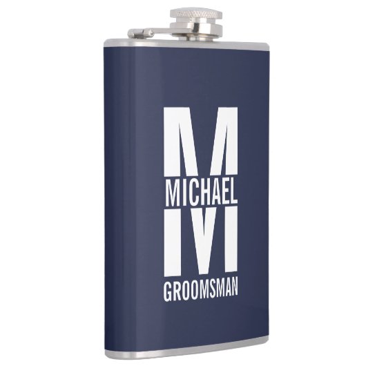 Flasques Modern Personalized Groomsmen Monogram and Name (Droite)