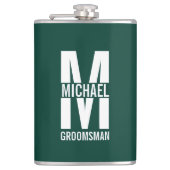 Flasques Modern Personalized Groomsmen Monogram and Name (Devant)