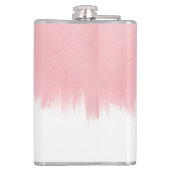 Flasques Modern Pink Brush strokes white Design (Dos)