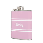 Flasques Modern Pink & White Personalized Name Golf Gift (Gauche)