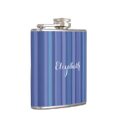 Flasques Moderne Bande Violet Bleu Nom Personnalisé (Droite)
