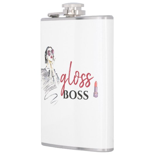 Flasques Moderne brillant Boss Girl Black Red Funny World A (Gauche)