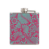 Flasques Moderne Floral Damask Monogrammé (Dos)