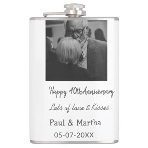 Flasques Moderne heureux 40e anniversaire ajouter nom date