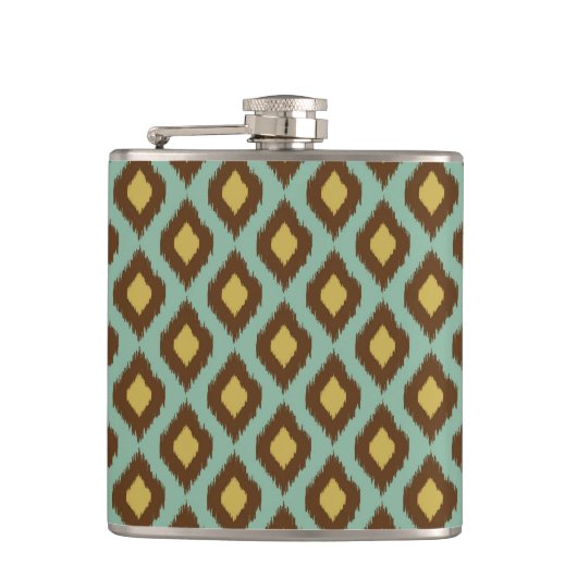 Flasques Moderne jaune bleu d'ikat tribal moderne (Devant)