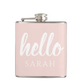 Flasques Moderne Minimal Pastel Rose Bonjour Et Vous Nom (Devant)