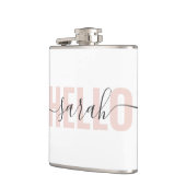 Flasques Moderne Pastel Rose Beauté Bonjour Et Votre Nom (Gauche)