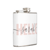 Flasques Moderne Pastel Rose Beauté Bonjour Et Votre Nom (Droite)