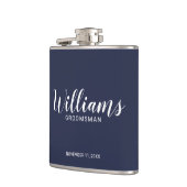 Flasques Moderne Script Marine bleu Cuomsmen personnalisé (Gauche)