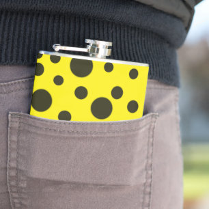 Flasques Moderne Simple Noir pois motif jaune point