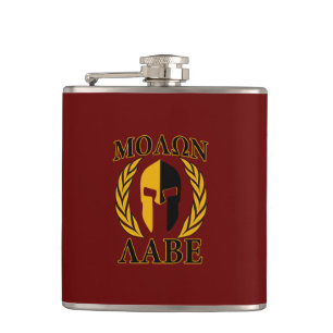 Flasques Molon Labe Spartan Casque Laurels Noir