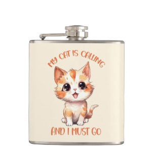 Flasques Mon Chat Appelle Un Chat Orange Cute