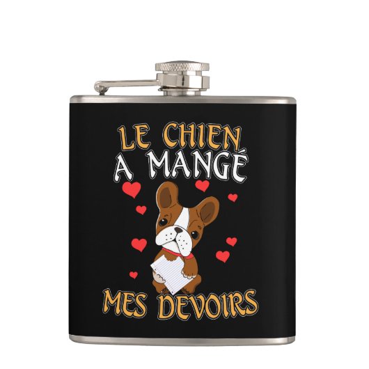 Flasques Mon chien a mangé mes devoirs - Citation pour appr (Devant)