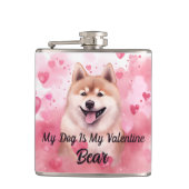 Flasques Mon Chien Akita Est Mon Nom Personnalisé Valentin (Devant)