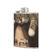 Flasques Mona Lisa avec chat endormi (Gauche)