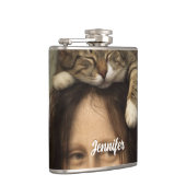 Flasques Mona Lisa avec chat endormi (Droite)