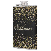 Flasques Monogram Black Gold Leopard Imprimé Paillettes Ten (Gauche)