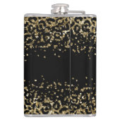 Flasques Monogram Black Gold Leopard Imprimé Paillettes Ten (Dos)