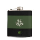Flasques Monogram Elegant tendance shamrock irlandais chanc (Devant)