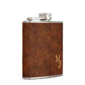 Flasques Monogram Faux Brown Leather Flask (Droite)